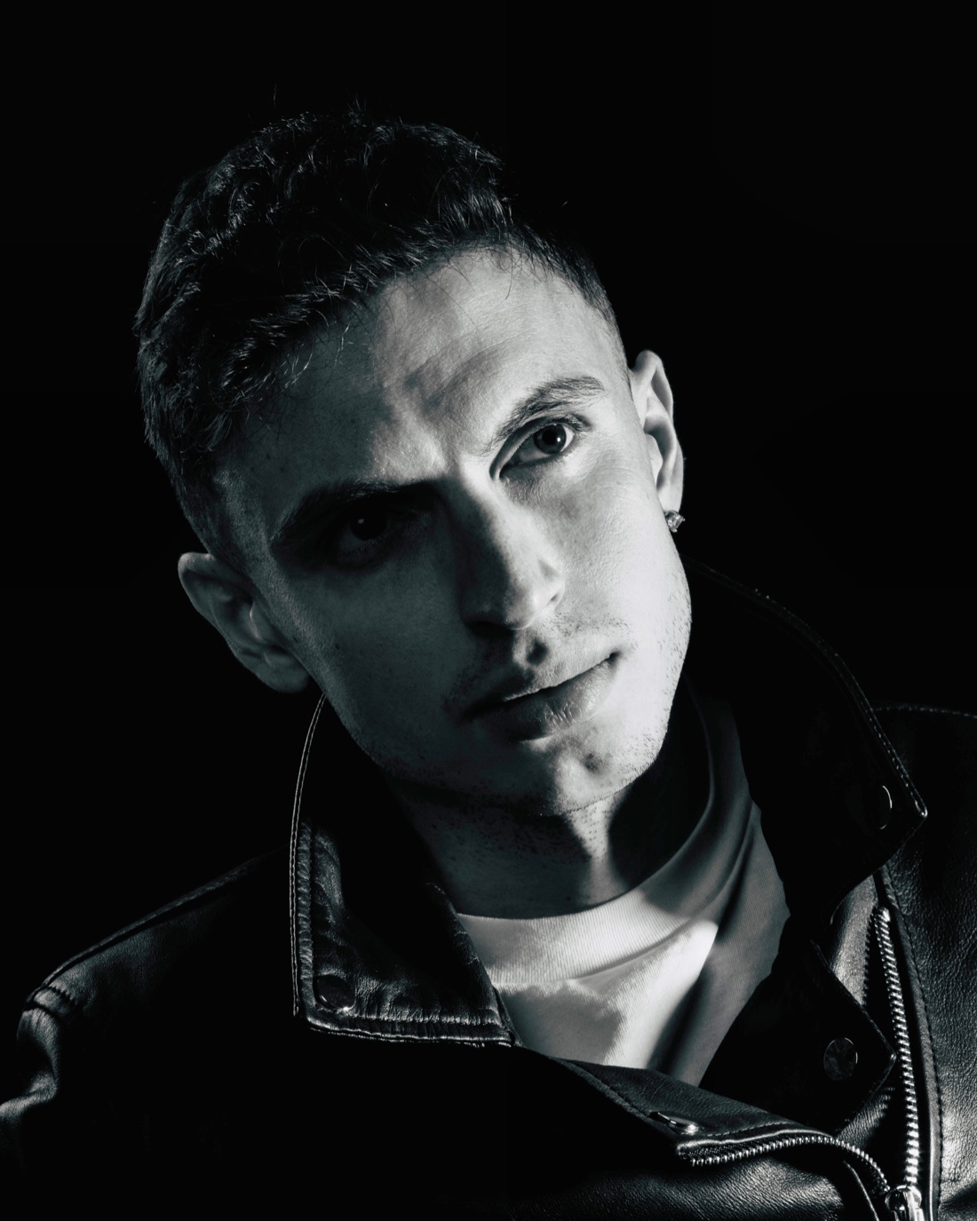 Black and white portrait of Kristian Malham